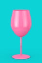Pink Wine Glass in Duotone Style. 3d Rendering Royalty Free Stock Photo