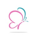 Pink Wing Beauty Butterfly Logo Template Illustration Design. Vector EPS 10