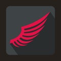 Pink wing icon in flat style