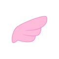 Pink wing icon, simple style