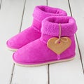 Pink winter boots