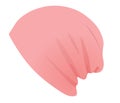 Pink winter cap, side view