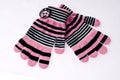 Pink winter gloves