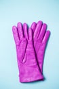 Pink winter gloves of soft genuine leather Royalty Free Stock Photo