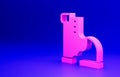 Pink Winter warm boot icon isolated on blue background. Waterproof rubber boot. Minimalism concept. 3D render Royalty Free Stock Photo