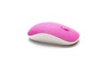 Pink wireless mouse computer isolated white background Royalty Free Stock Photo