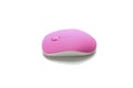 Pink wireless mouse computer isolated white background Royalty Free Stock Photo