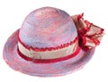 Pink woman summer straw hat Royalty Free Stock Photo