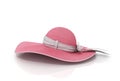 Pink women beach hat from the sun.