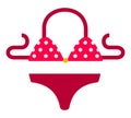 Women`s split swimsuit vector icon flat isolated Royalty Free Stock Photo