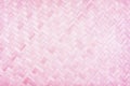 Pink wood woven mat nature with line zigzag patterns texture for background Royalty Free Stock Photo