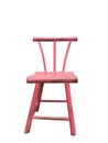 Pink wooden chair isolated on white background. Royalty Free Stock Photo