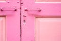 Pink wooden door