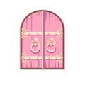 Fairytale pink door of a beautiful princess Royalty Free Stock Photo