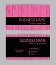 Pink wooden graphic business card design. Front and back.