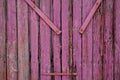 Pink wooden wall old fence texture for background wood ancient planks facade Royalty Free Stock Photo