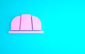 Pink Worker safety helmet icon isolated on blue background. Insurance concept. Security, safety, protection, protect
