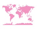 Pink world map vector design