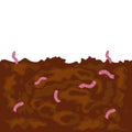 Pink worms in the ground Royalty Free Stock Photo