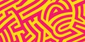 Pink and yellow abstract geometric maze pattern labyrinth Royalty Free Stock Photo