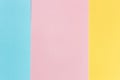 Pink, Yellow and Blue paper pastel color, Abstract background texture paper geometric flat lay for background, Creative design for Royalty Free Stock Photo