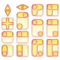 Pink and Yellow Buttons Set Royalty Free Stock Photo