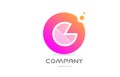 Pink yellow dots G alphabet letter logo icon with transparency. Creative template for company