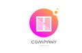 Pink yellow dots H alphabet letter logo icon with transparency. Creative template for company