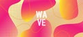 Pink Yellow Fluid Vector Banner. Digital Fluid Landing Page. Organic Waves