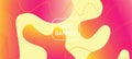 Pink Yellow Fluid Vector Banner. Iridescent Geometric Web Template. Vivid