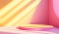 Pink And Yellow Gradient Studio Wall Room With Shadows For Product Presentation Royalty Free Stock Photo