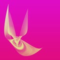 pink and yellow graphic design. abstract wing shaped object Royalty Free Stock Photo
