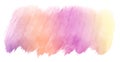 Pink-yellow multicolor watercolor in pastel colors. An isolated place with divorces and borders. Royalty Free Stock Photo