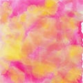 Pink and yellow painted with watercolors. Royalty Free Stock Photo