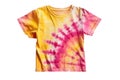 Pink And Yellow Tiedye Tshirt For Girl On Isolated White Background