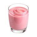 Pink Yogurt Drink in Glass Creamy Texture Swirl Refreshing Beverage