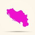 Pink Yugoslavia Map Illustration .