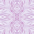 Pink Zebra Print. Watercolor Animal Fur Pattern. Royalty Free Stock Photo