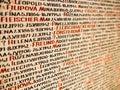 Pinkas Synagogue wall, covered with the names of the victims of the holocaust, Prague, Czech Republic Royalty Free Stock Photo