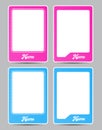 Picture card frame layout pink and blue with dot texture Royalty Free Stock Photo