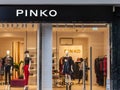 Pinko logo on their main store in Belgrade. Pinko is an italian fashion clothing retail brand spread worldwide