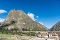 Pinkuylluna Mountain and town of Ollantaytambo, Sacred Valley of the Incas, near Cusco, Peru