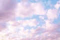 Pinky evening sky, vanilla sky scattered clouds Royalty Free Stock Photo