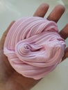 Pinky fluffy slime of palm size