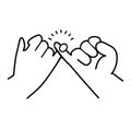 Pinky  promise line icon doodle Royalty Free Stock Photo