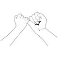 Pinky promise vector illustration by crafteroks Royalty Free Stock Photo