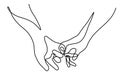 pinky swear of couple in continuous line drawing style