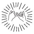 Pinky swear promise hand vector icon