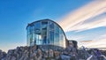 Pinnacle Observation Shelter and boardwalk at the summit of Mt. Wellington, Tasmania, Australia. Royalty Free Stock Photo