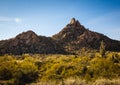 Pinnacle Peak rock formation in desert landscape Royalty Free Stock Photo